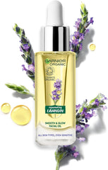 Organic Soothing Lavandin Glow Facial Oil Healthy Smooth and Glowing Skin, 30Ml