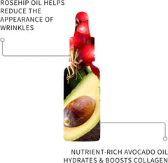 Divine Face Oil Rosehip Oil & Avocado Oil – Anti-Aging Face Oil to Address Appearance of Fine Lines & Wrinkles - 30Ml