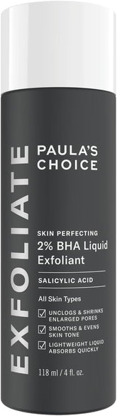 SKIN PERFECTING 2% BHA Liquid Exfoliant - Face Exfoliating Peel Fights Blackheads & Enlarged Pores - for a Healthy Glow - with Salicylic Acid - Combination & Oily Skin - 118 Ml