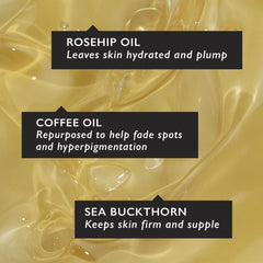 Organic Face Oil with Coffee, Rosehip + Jojoba 30Ml - Natural Hydrating Facial Oil - Vitamin C, Rosehip Oil Fades Dark Spots + Sea Buckthorn Keeps Skin Supple - Vegan + Cruelty-Free
