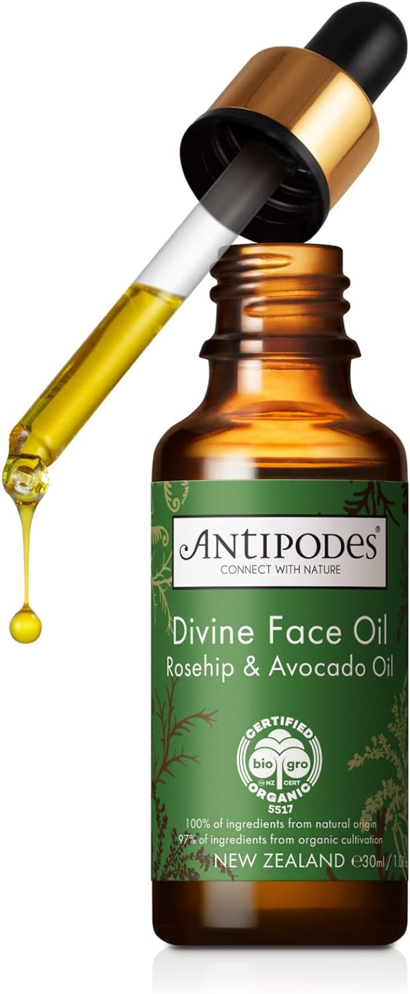 Divine Face Oil Rosehip Oil & Avocado Oil – Anti-Aging Face Oil to Address Appearance of Fine Lines & Wrinkles - 30Ml