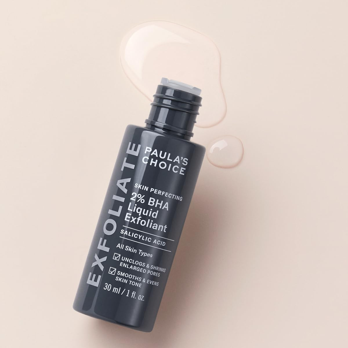 SKIN PERFECTING 2% BHA Liquid Exfoliant - Face Exfoliating Peel Fights Blackheads & Enlarged Pores - for a Healthy Glow - with Salicylic Acid - Combination & Oily Skin - 30 Ml