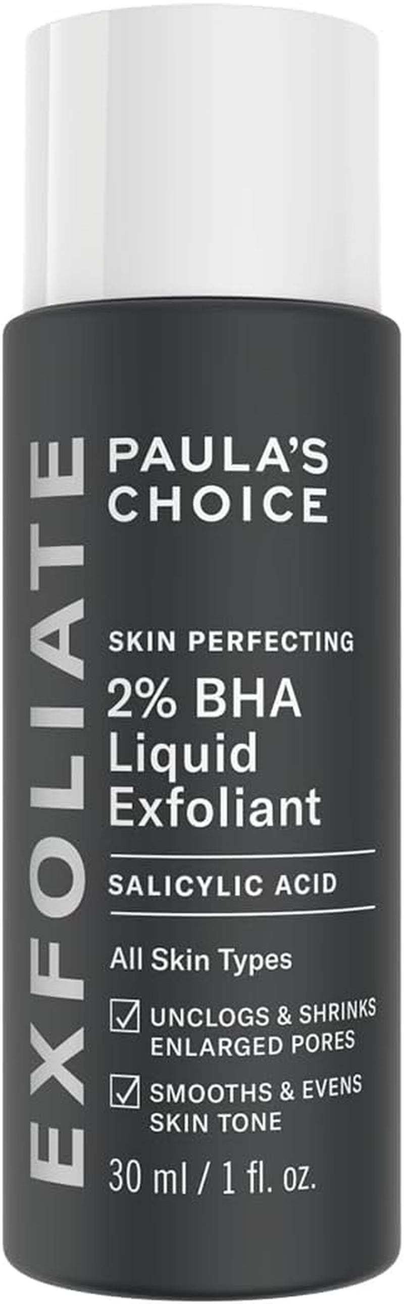 SKIN PERFECTING 2% BHA Liquid Exfoliant - Face Exfoliating Peel Fights Blackheads & Enlarged Pores - for a Healthy Glow - with Salicylic Acid - Combination & Oily Skin - 30 Ml