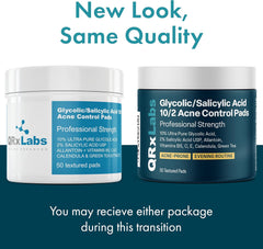 Glycolic/Salicylic Acid 10/2 Acne Control Pads with 10% Ultra Pure Glycolic Acid + 2% Salicylic Acid, Allantoin, Vitamins B5, C & E, Calendula & Green Tea - Most Effective Acne Treatment - Clear Skin